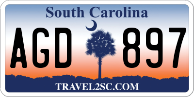 SC license plate AGD897
