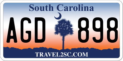 SC license plate AGD898