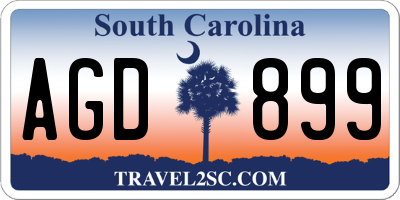 SC license plate AGD899