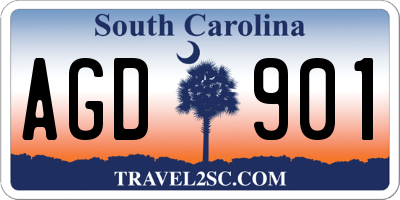 SC license plate AGD901