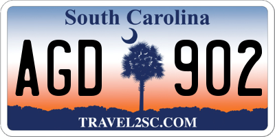 SC license plate AGD902