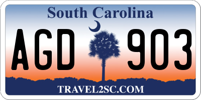 SC license plate AGD903
