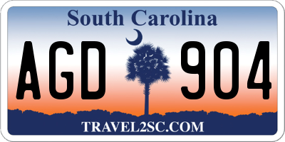 SC license plate AGD904