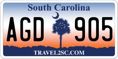 SC license plate AGD905