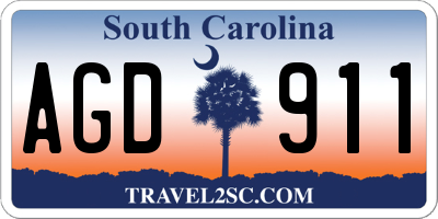 SC license plate AGD911