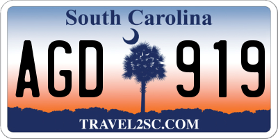 SC license plate AGD919