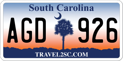 SC license plate AGD926