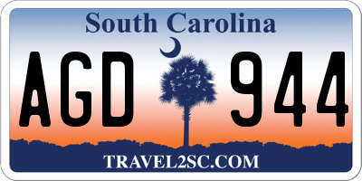 SC license plate AGD944