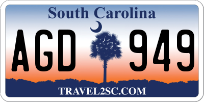 SC license plate AGD949