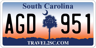 SC license plate AGD951