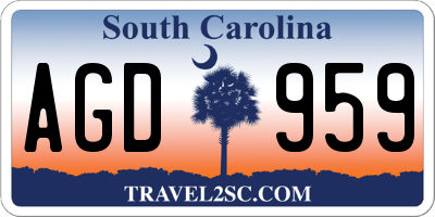 SC license plate AGD959