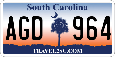 SC license plate AGD964