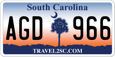 SC license plate AGD966