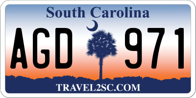 SC license plate AGD971