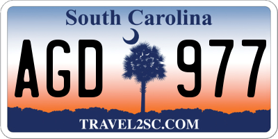 SC license plate AGD977