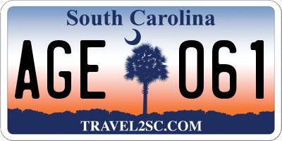 SC license plate AGE061