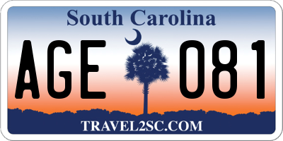 SC license plate AGE081