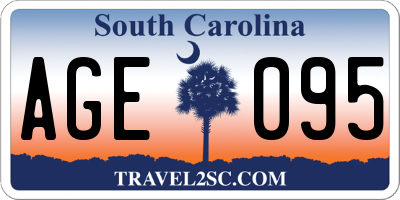SC license plate AGE095