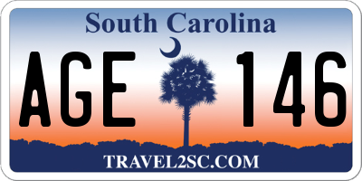 SC license plate AGE146