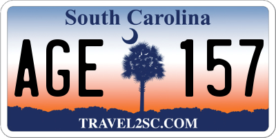 SC license plate AGE157