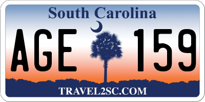 SC license plate AGE159