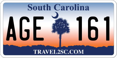 SC license plate AGE161