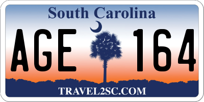 SC license plate AGE164