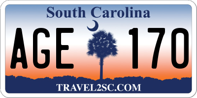 SC license plate AGE170