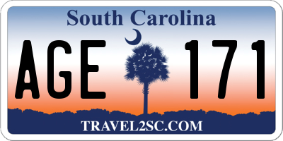 SC license plate AGE171