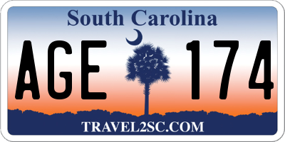 SC license plate AGE174