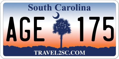 SC license plate AGE175