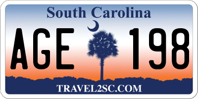 SC license plate AGE198