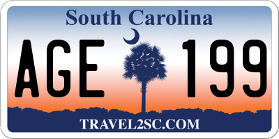 SC license plate AGE199