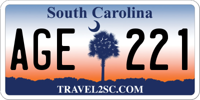 SC license plate AGE221