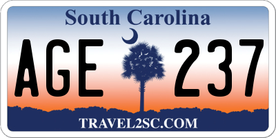 SC license plate AGE237