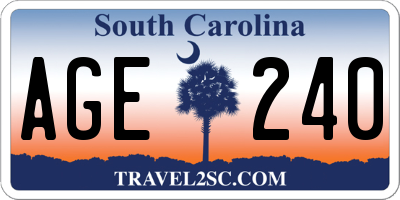SC license plate AGE240