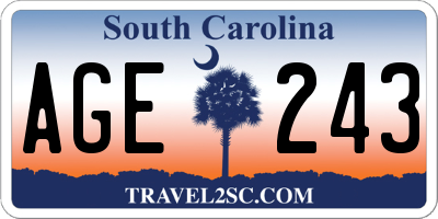 SC license plate AGE243