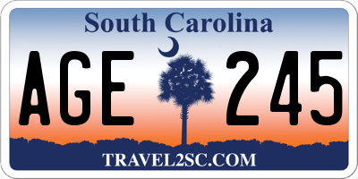 SC license plate AGE245