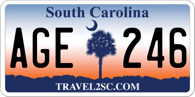 SC license plate AGE246