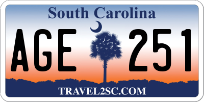 SC license plate AGE251