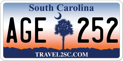 SC license plate AGE252