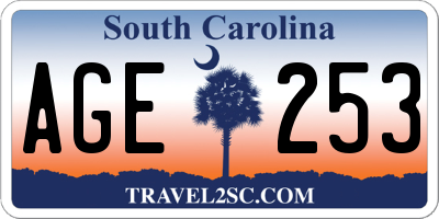 SC license plate AGE253