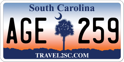 SC license plate AGE259