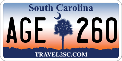 SC license plate AGE260