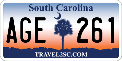 SC license plate AGE261