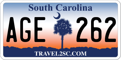 SC license plate AGE262