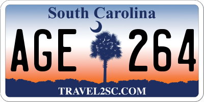 SC license plate AGE264