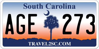 SC license plate AGE273