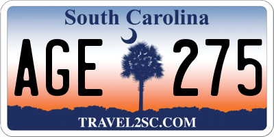 SC license plate AGE275