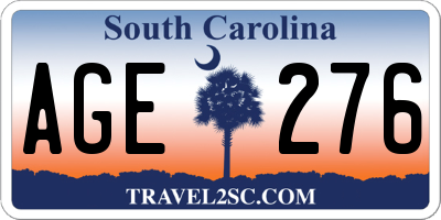 SC license plate AGE276